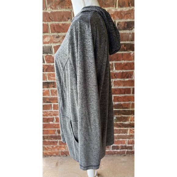 J Jill FIT Hoodie Womens XL Tall Blk/White Space Dye Out & About Full Zip Front - Picture 4 of 7